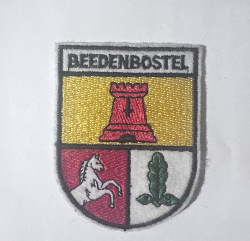 Vintage Beedenbostel Germany Coat of Arms Embroidered Souvenir Patch Badge P31